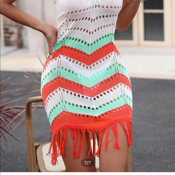 Halter neck cover up dress size small 4 w amazonite bracelet - Picture 7 of 16